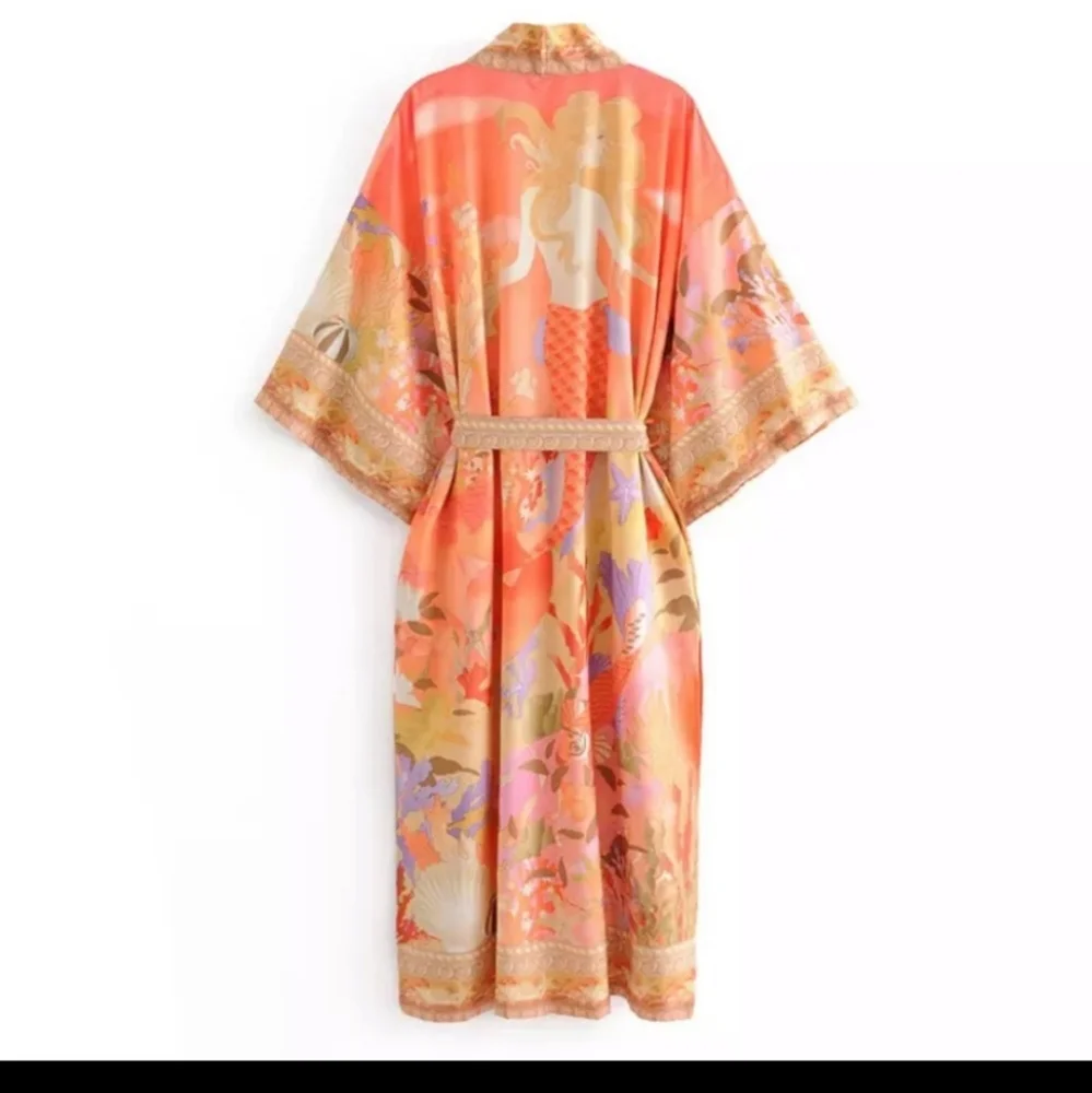 Mermaid Dreams Boho Kimono Duster Robe Coverup - Picture 2 of 8